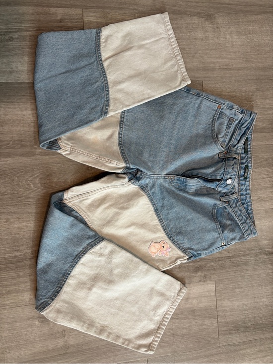 wild fable Denim - wild fable Two-Tone Blue and Cream Colorblock Jeans